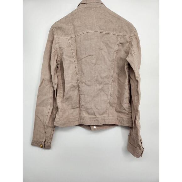 NWOT L’Agence Women’s Celine Linen Jacket Size Small Beige Gold Buttons #1N405 - Picture 4 of 9
